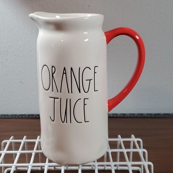 NEW HTF Rae‎ Dunn ORANGE JUICE 🧡🧡Pitcher 🍊🍊 - Picture 1 of 6